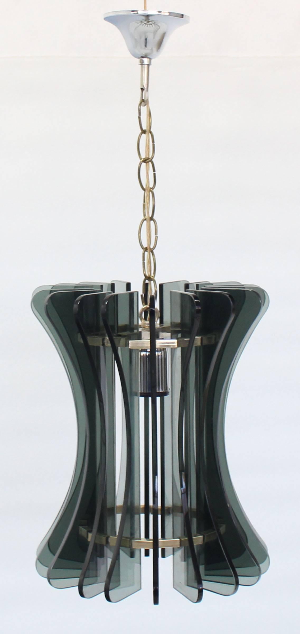 20th Century Veca Italian Mid-Century Modern Pendant Light Fixture Chandelier For Sale