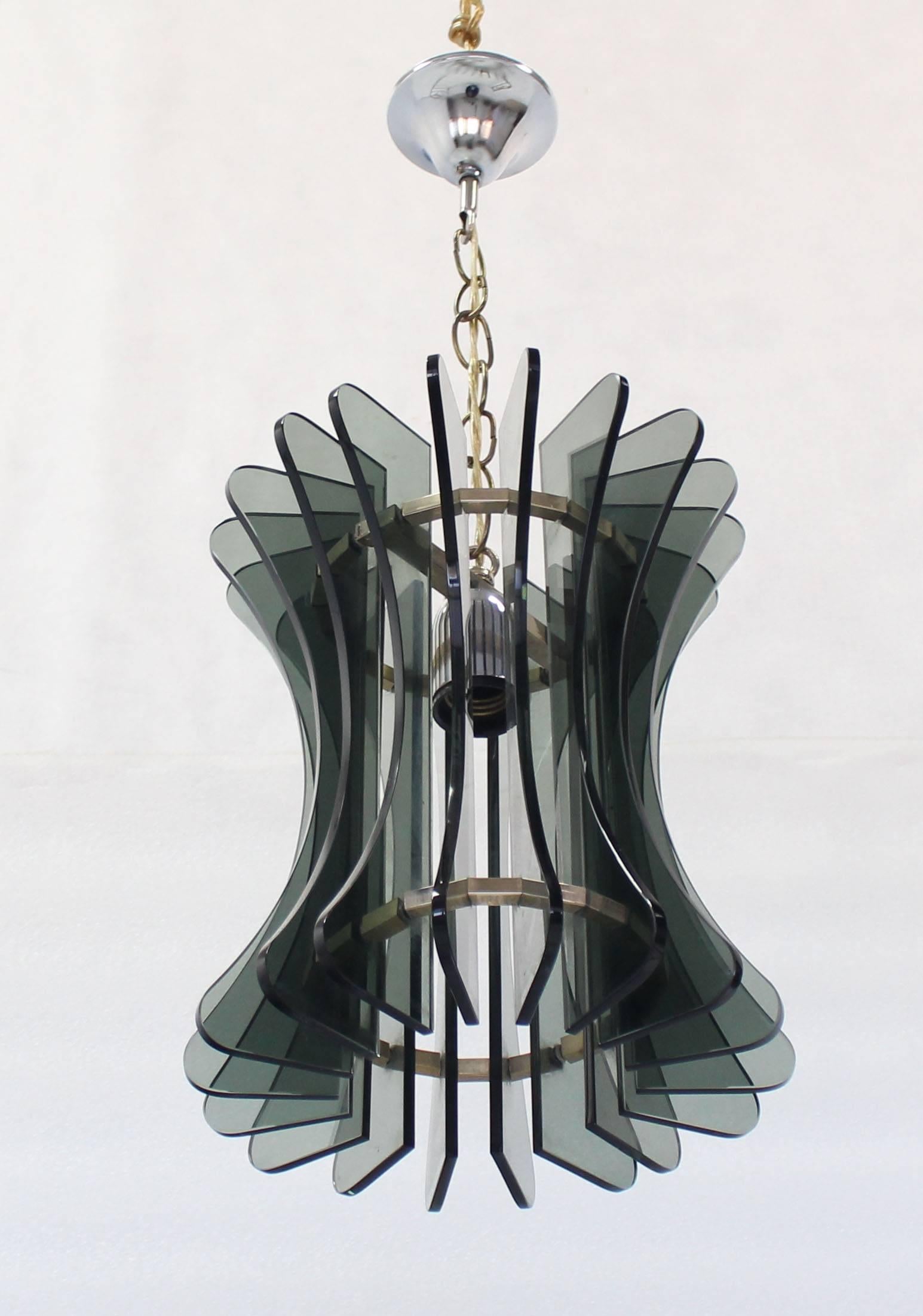 Metal Veca Italian Mid-Century Modern Pendant Light Fixture Chandelier For Sale