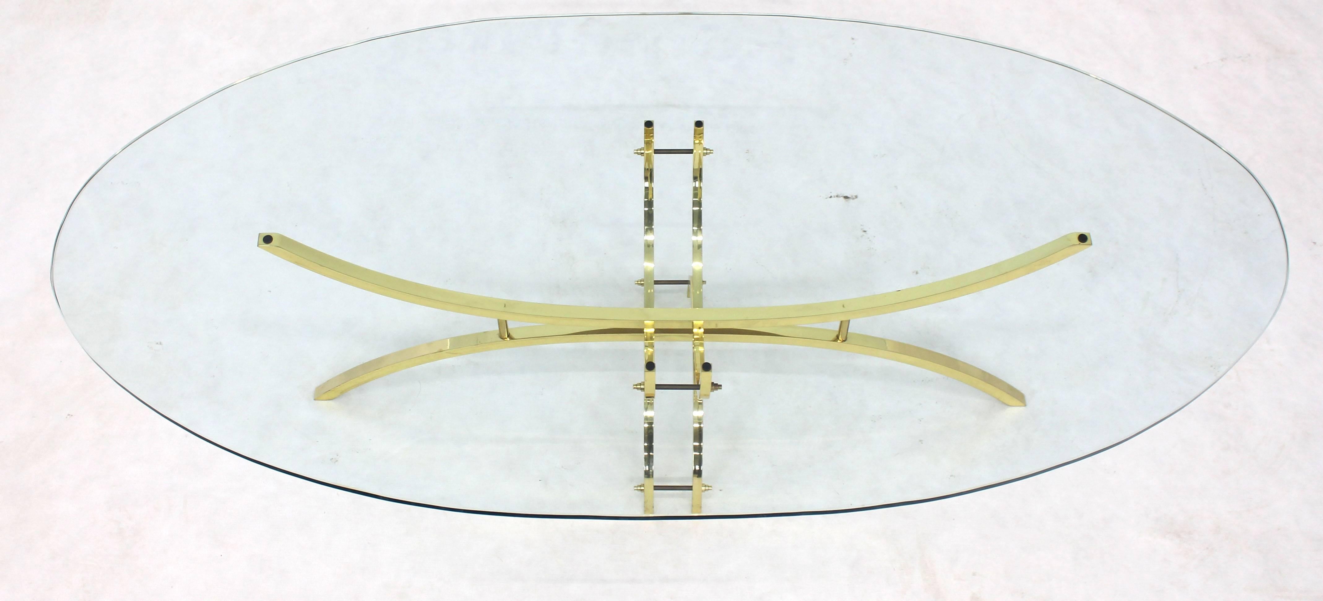 vintage oval glass coffee table
