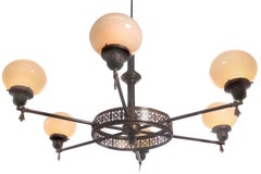 Armory Style Vaseline Glass Chandelier