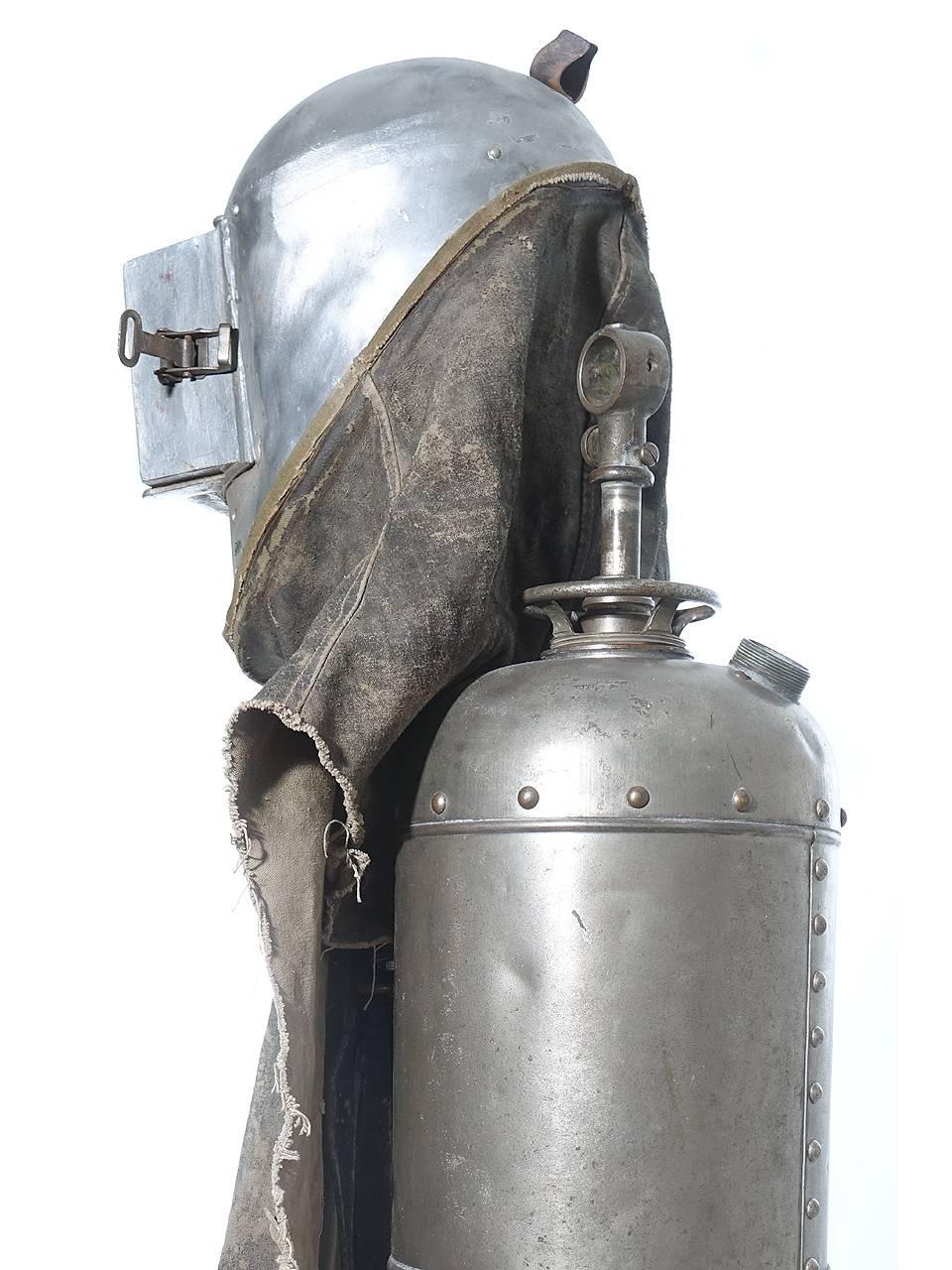 Industrial Early Sprayers Safety Suit on Custom Museum Stand