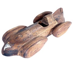 Antique Streamlined Wood Race Car