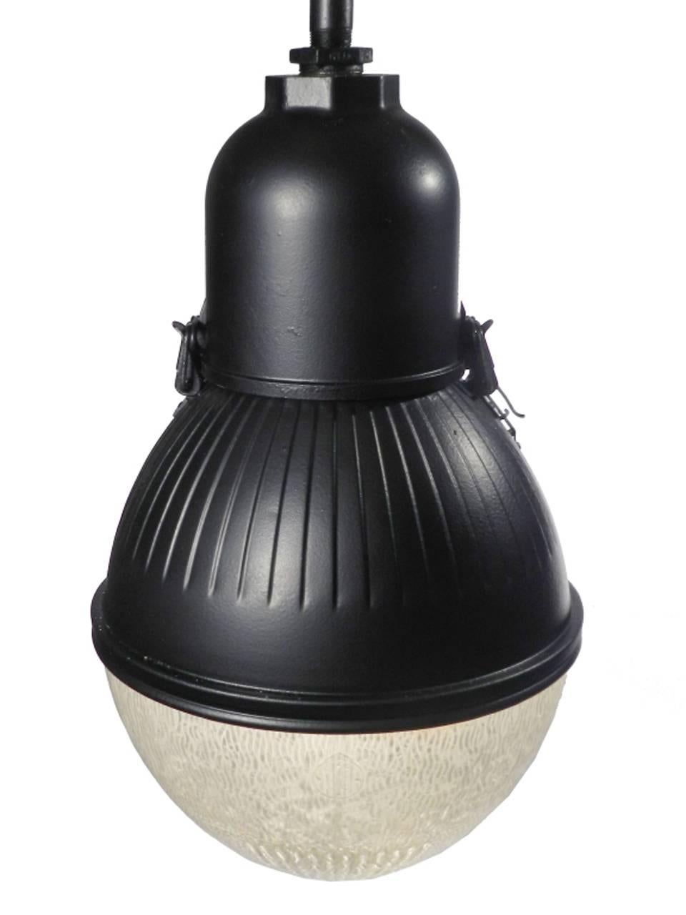 Industrial Beautiful Matching Pair of Large Egg Shaped Street Lamps