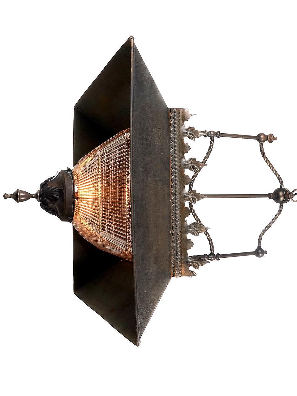 American Square Shade Prismatic Gas Lamp