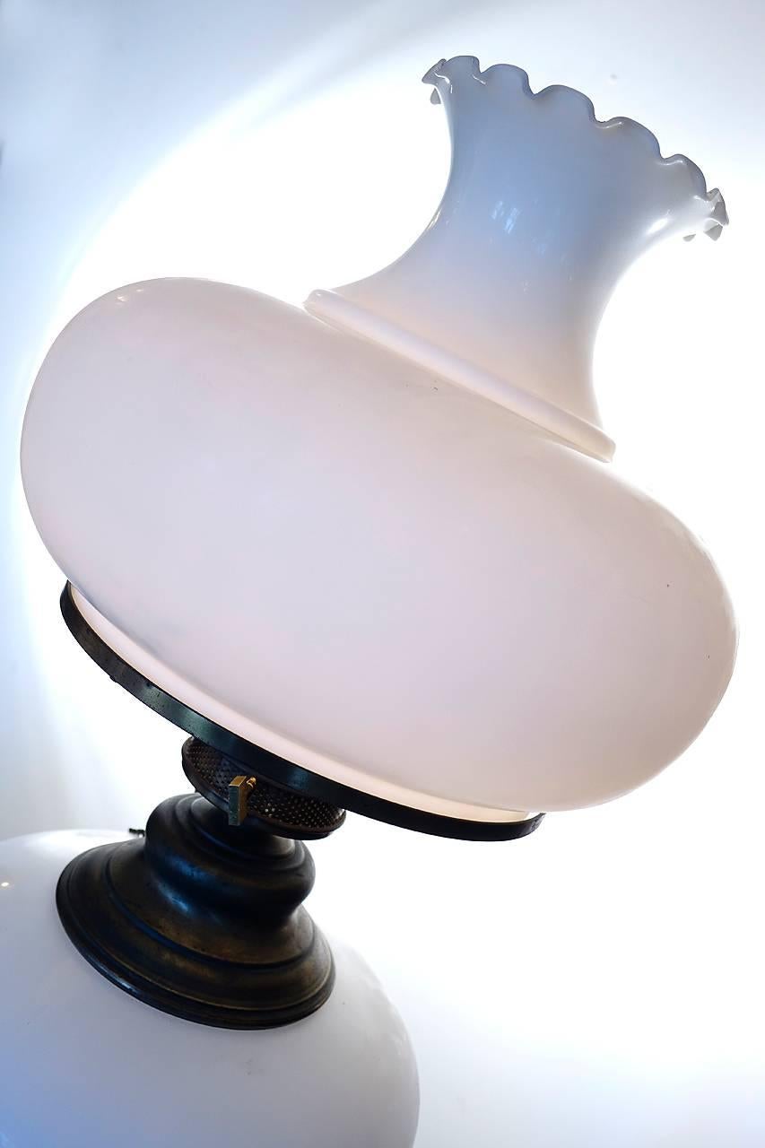 antique milk glass hurricane lamps