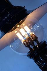 Cobalt Blue 1901 Humphrey Gas Lamp, Electrified
