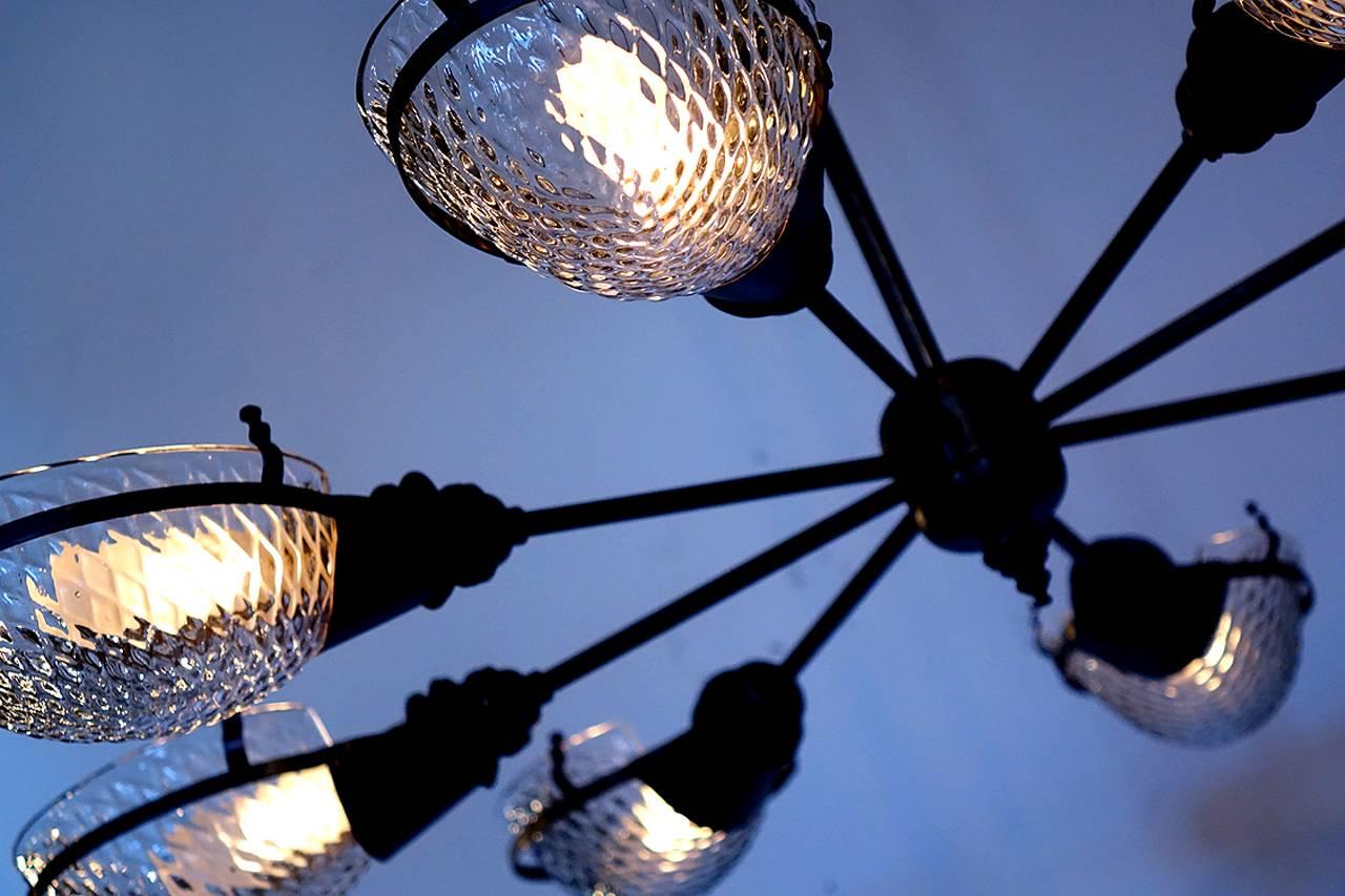 Industrial Early Style Quilted Glass Operating Room Light