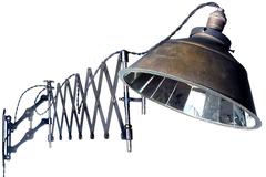 Very Rare Hardy Scissor Lamp with Parallax Mirrored Shade