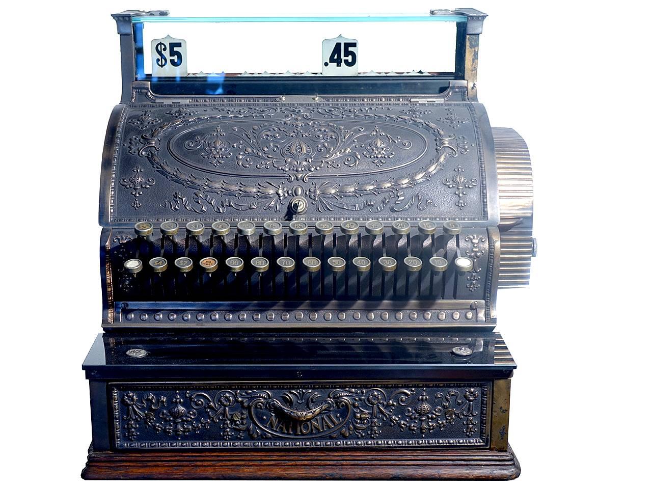 American Restored Brass National Cash Register, Model 343