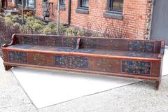 1800s Painted Bench with Storage