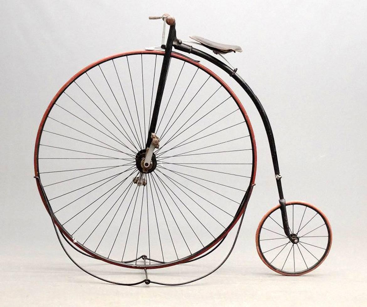 If you're sporting the correct old timey mustache and tweeds then you are ready for a once around the park. These early high wheelers are the quintessential antique bicycle. Every early bicycle collector has at least one in their collection. They