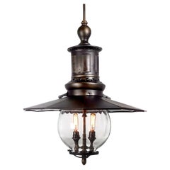 Unique Old Style Black Mirror Reflector Gas Lantern Chandelier
