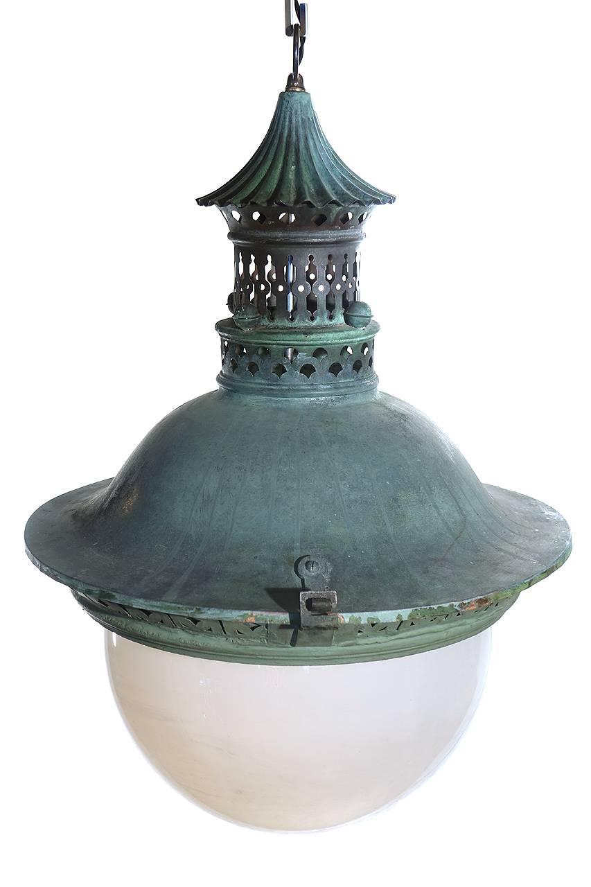 Belgian Ornate Copper 19th Century European Street Lamp