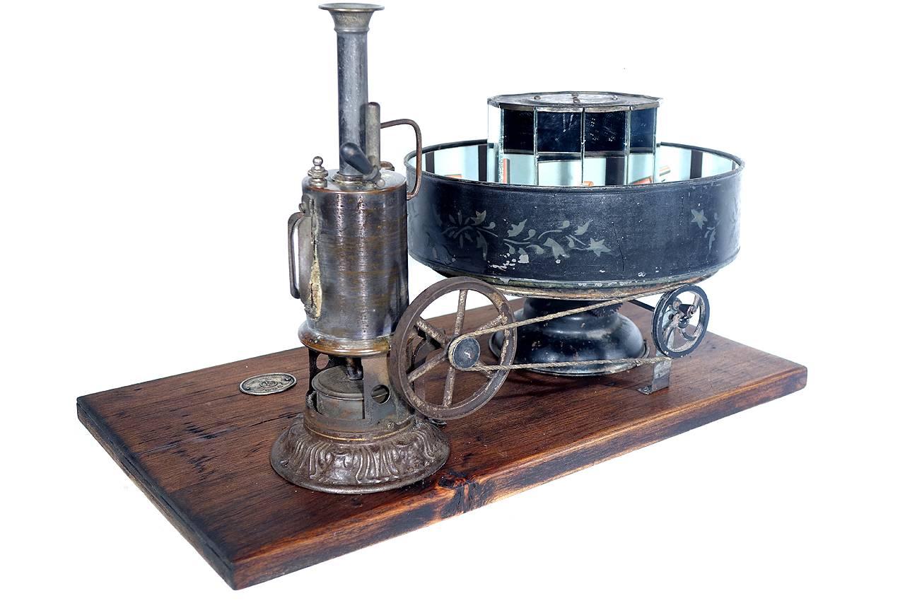 German Steam Powered Kinematofor Praxinoscope by Ernst Plank, 1800s