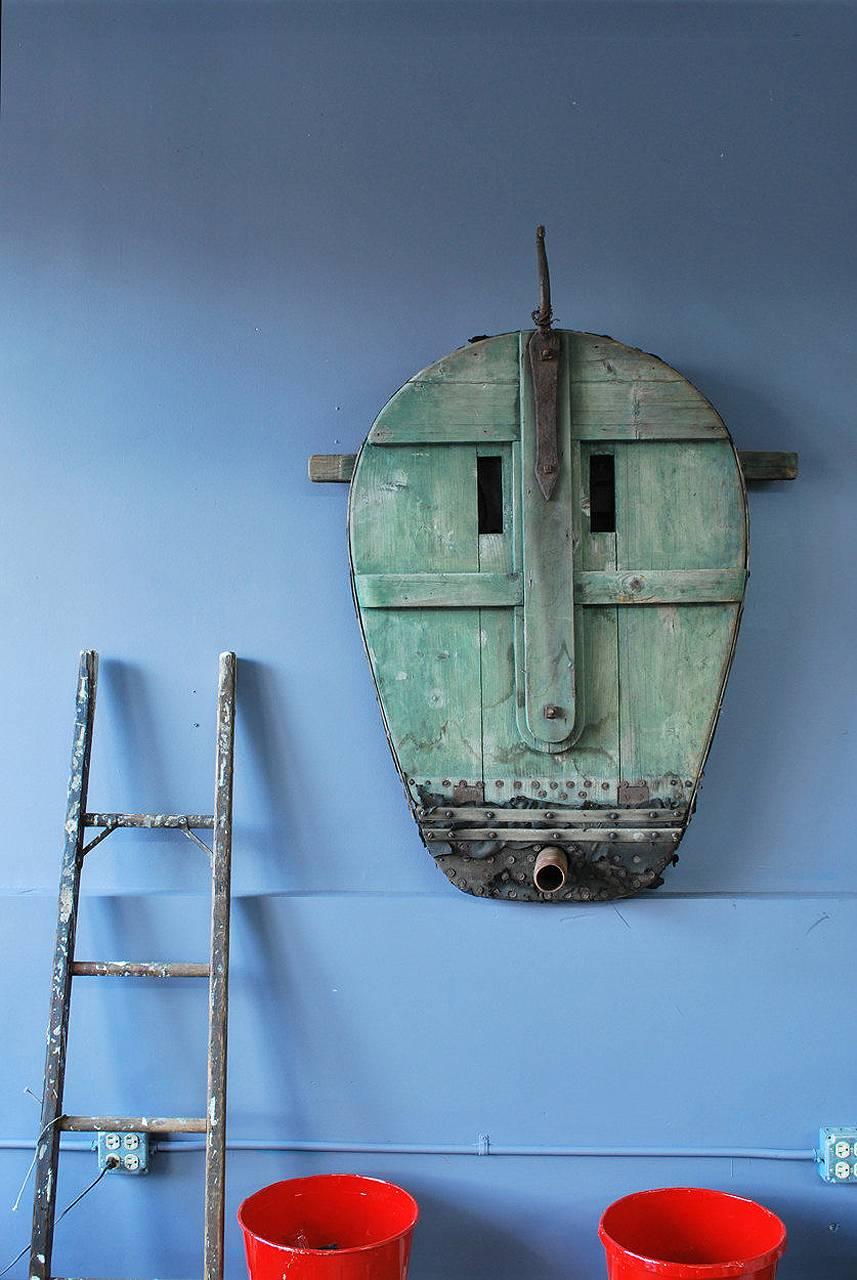 Primitive Large Early Foundry Bellows, Found Art Object