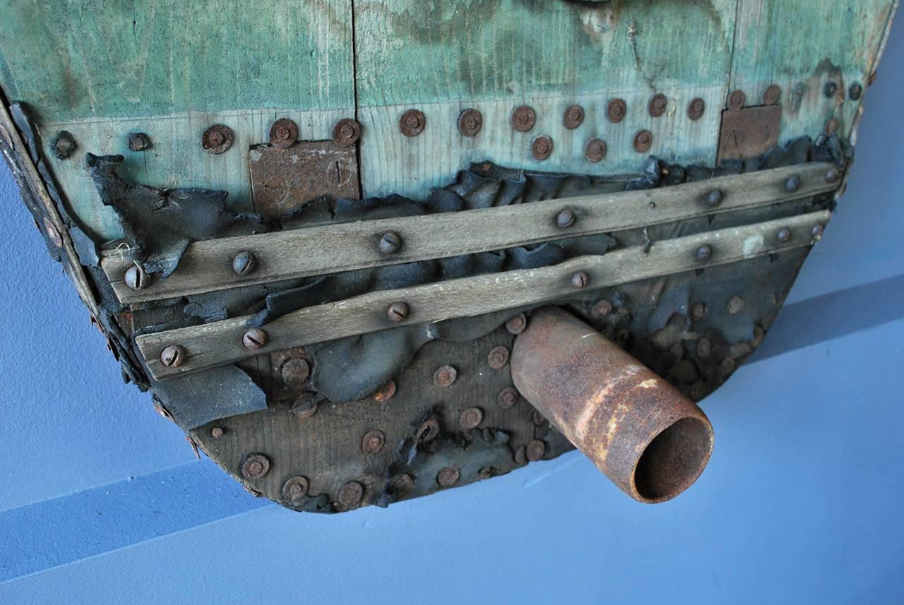 Large Early Foundry Bellows, Found Art Object In Distressed Condition In Peekskill, NY
