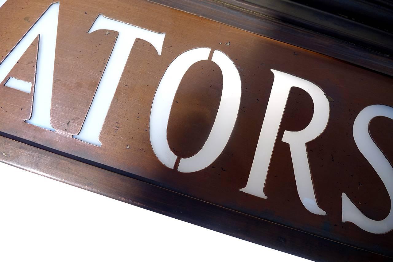 Industrial Bronze and Milk Glass Two-Sided Lamp