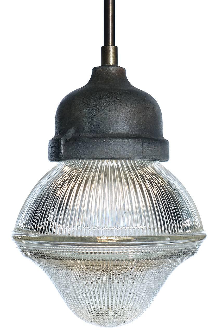Industrial Dome and Bell Holophane Pendants