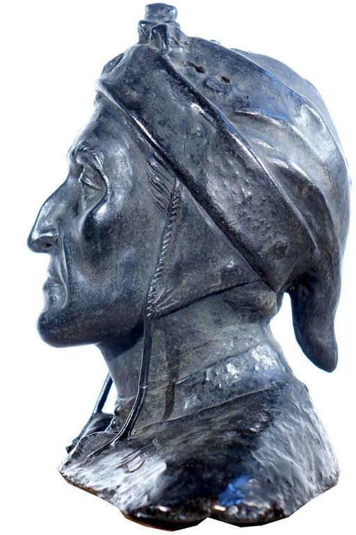 Bust of the Italian Poet Dante, Bronze Sculpture at 1stDibs
