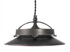 Matching Pair of Railroad Red Porcelain Signal Light Pendents