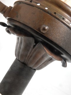Amazing Pair of Large Globe Railroad Oil Sconces