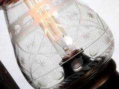 Rare 1800s Cut Glass Ocean Liner Side Lamp
