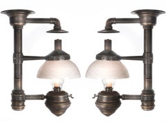 Very Rare 1800s Adams and Westlake Railroad Dining Car Double Chandelier