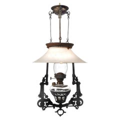 Electrified 1876 Bradley and Hubbard Oil Lamp