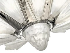 Large Important French High Style Art Deco Chandelier- Sabino / Degue