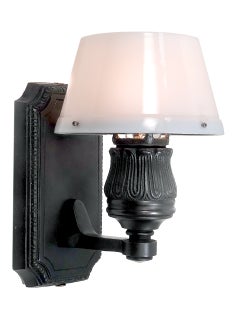 Petite Floral Railroad Sconces with Milk Glass Shade
