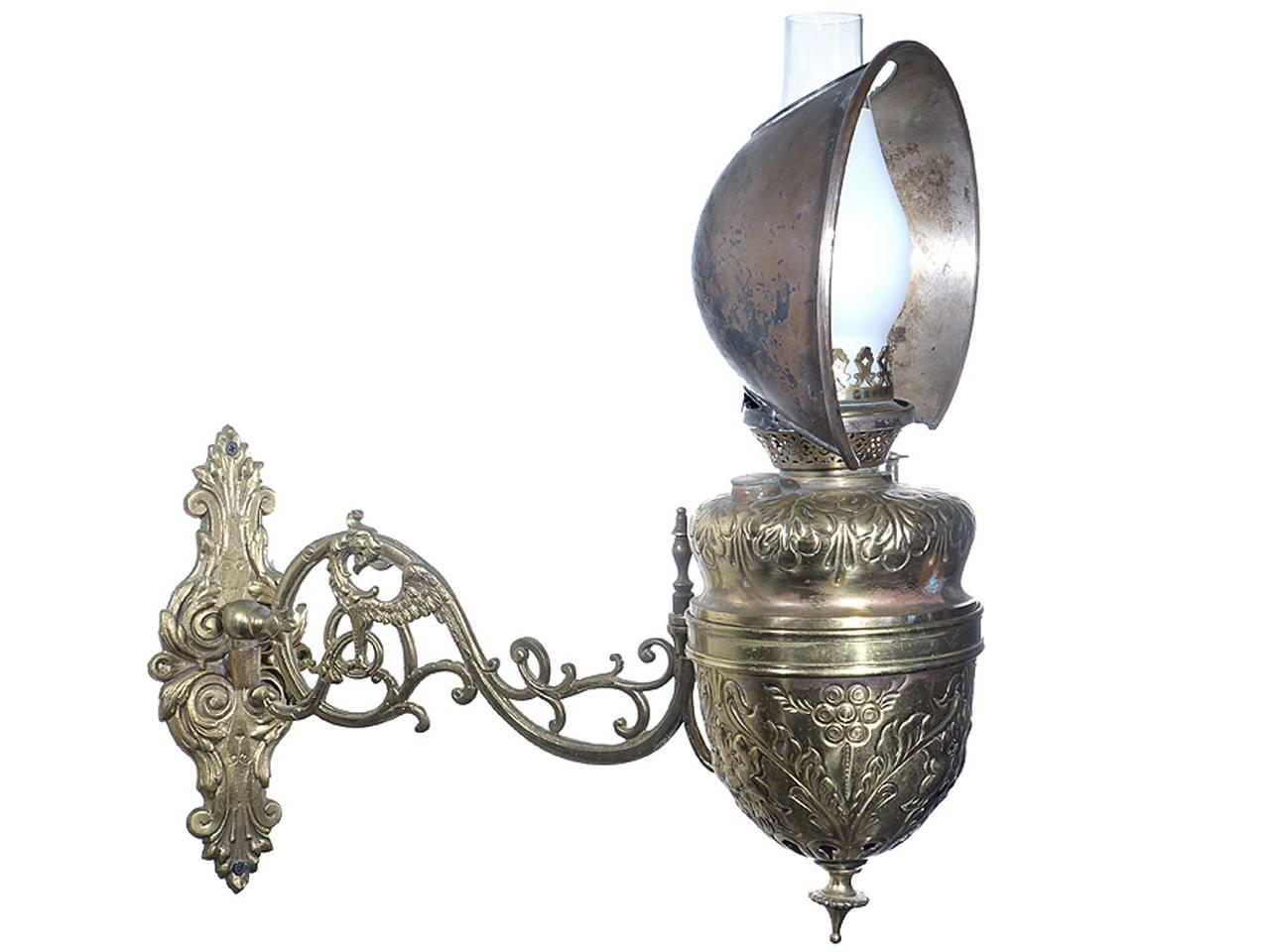 Art Nouveau Matching Pair of Ornate 1800s Pullman Sconces