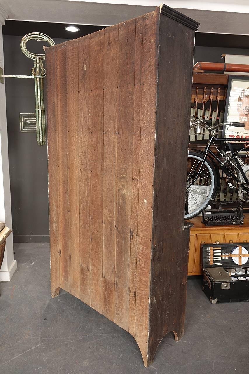 Mid-1800s Glazed Two-Tier Cupboard in Original Paint 1