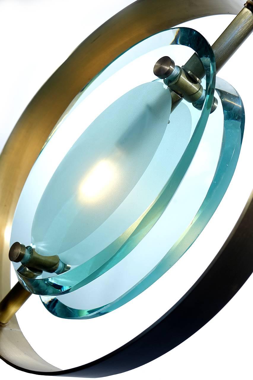 Mid-Century Modern Handcrafted Italian Glass Pendent In the Style of Max Ingrand