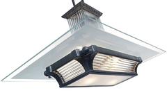 Nickel and Glass Rod Art Deco Chandelier