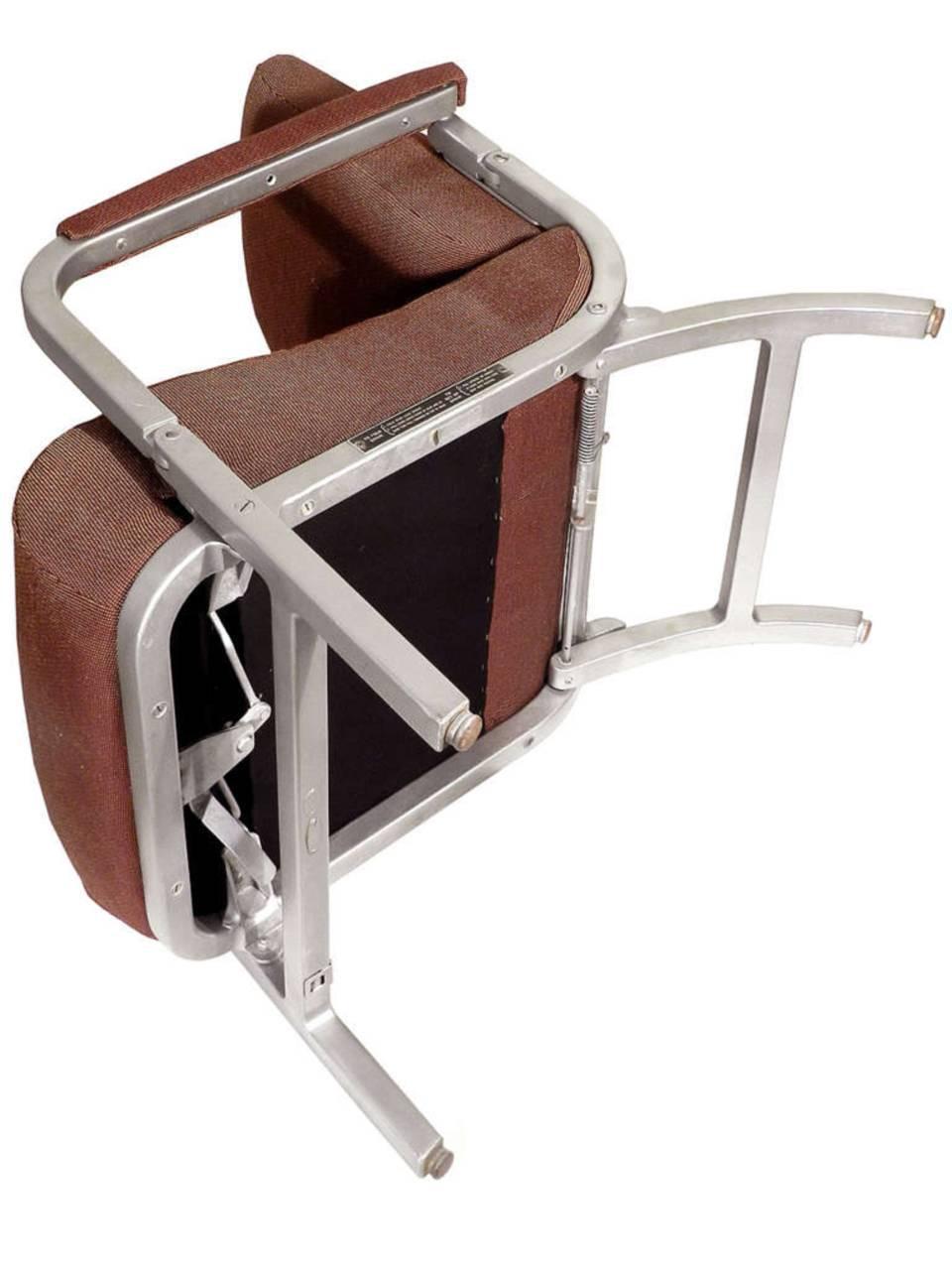 American Pair of Streamline Modern Pullman Car Folding Lounge Chairs