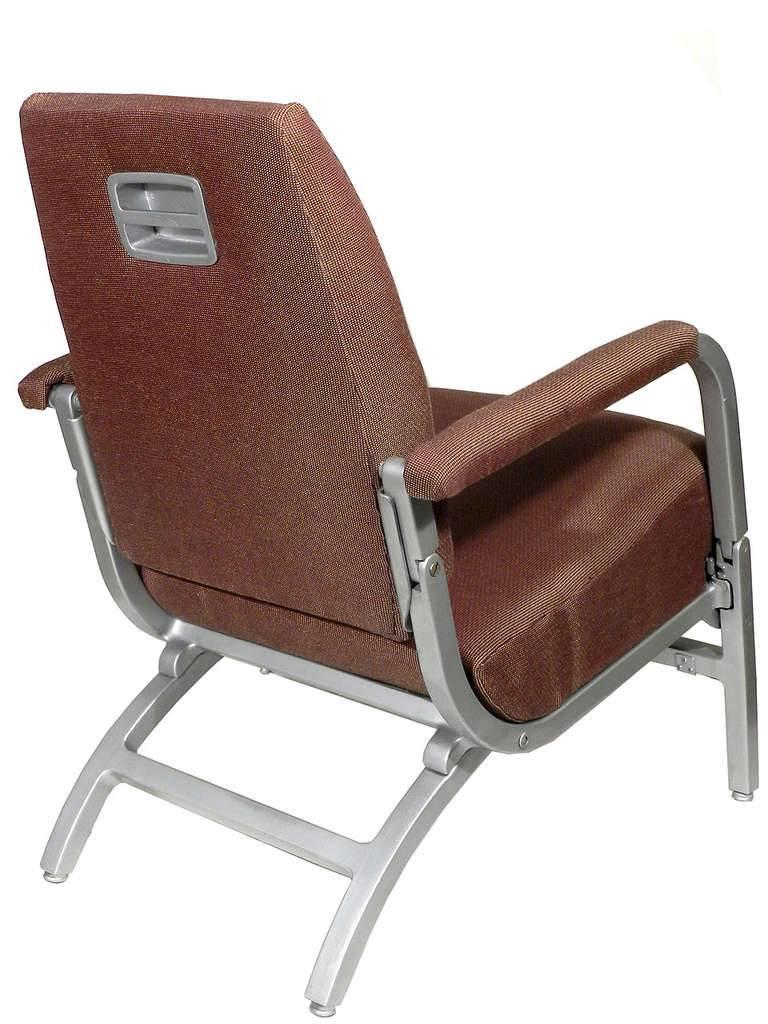 20th Century Pair of Streamline Modern Pullman Car Folding Lounge Chairs