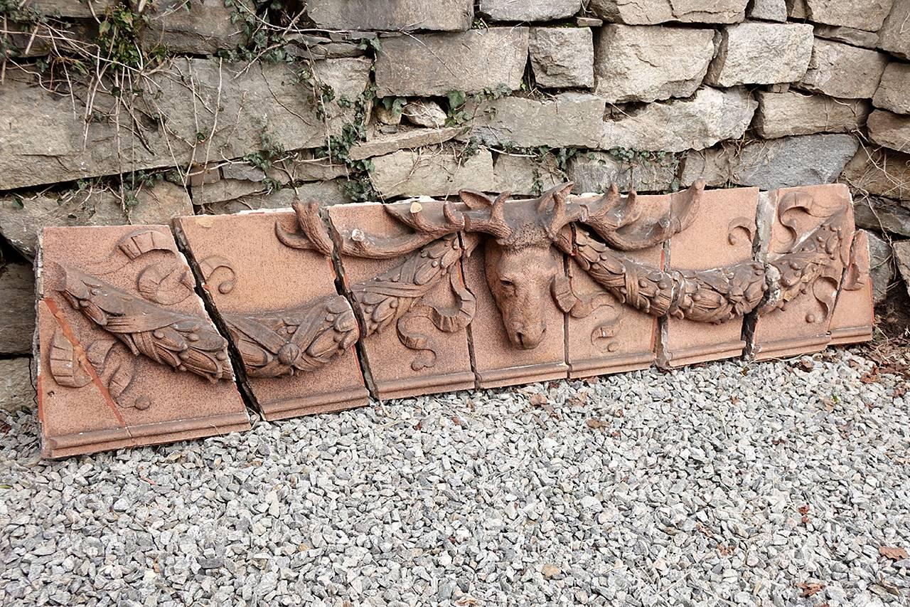 This is an amazing decorative piece of architectural salvage. It came off of a much loved 1908 landmark Elks Lodge. Sadly this is one of the only remaining pieces saved from the recking ball and is worthy of a good home. The lodge was designed by