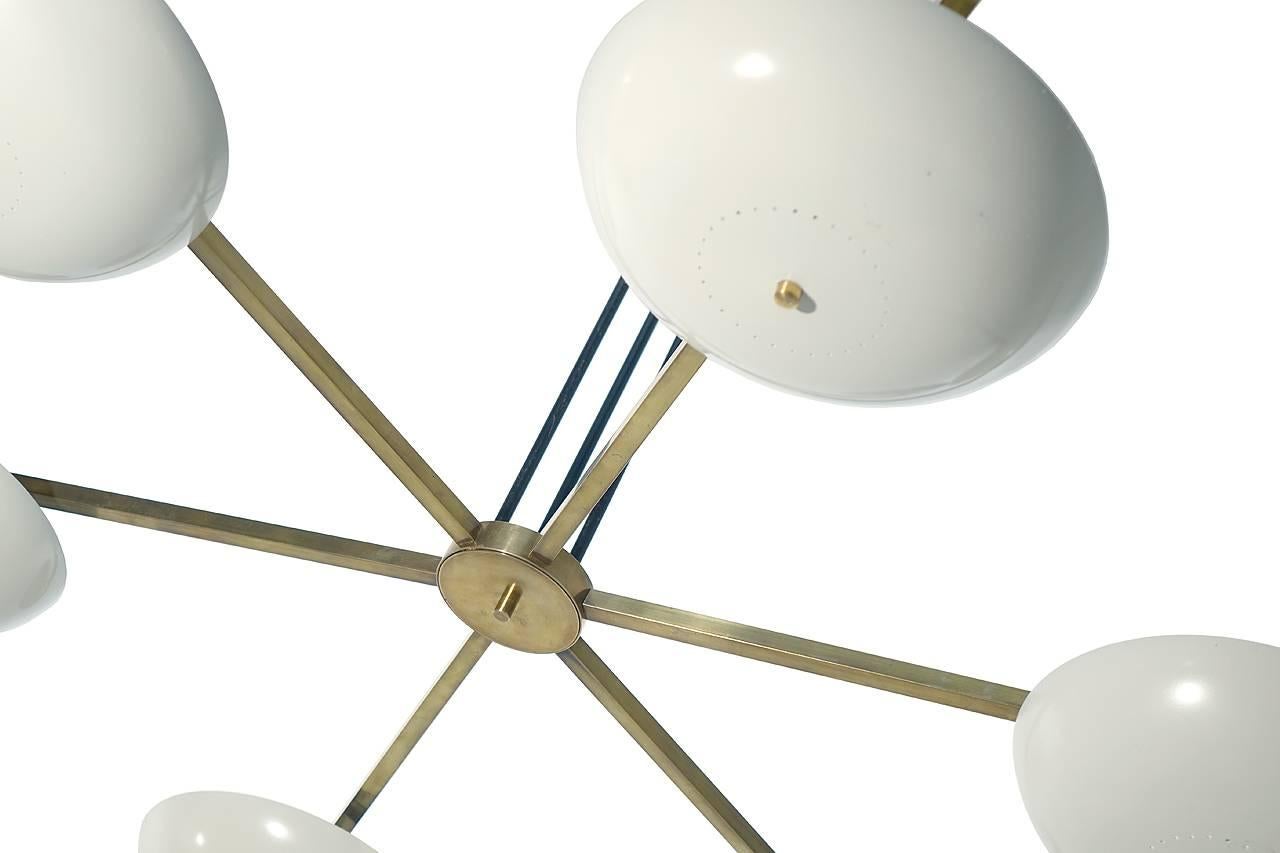 Mid-Century Modern Large 1960s Stilnovo Style Atomic Age Chandelier