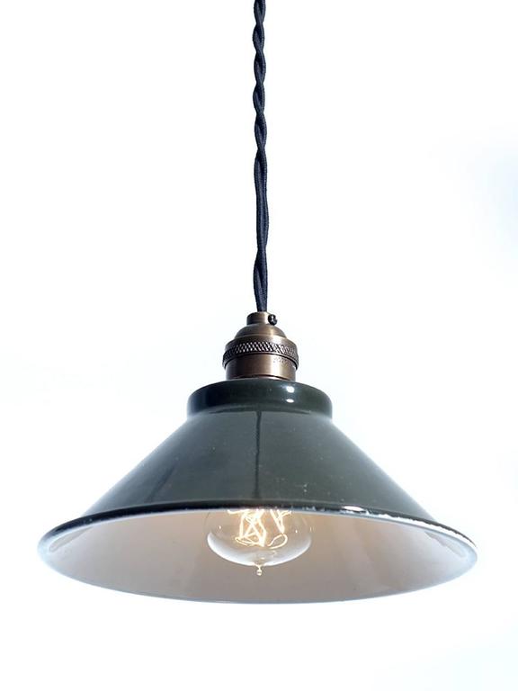 Simple, Small and Elegant Pendents, Green over White Baked Enamel