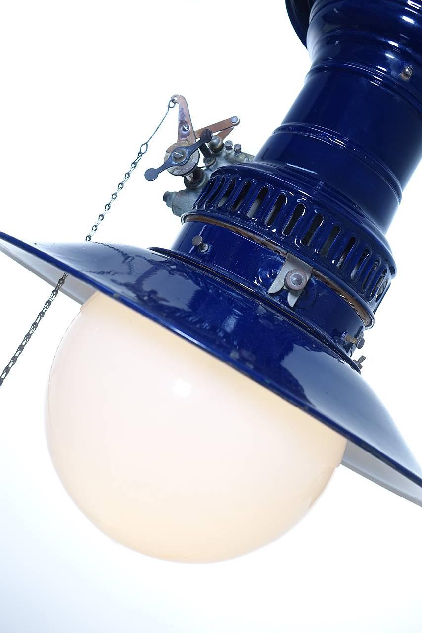 Industrial Original Cobalt Blue Humphrey Lantern