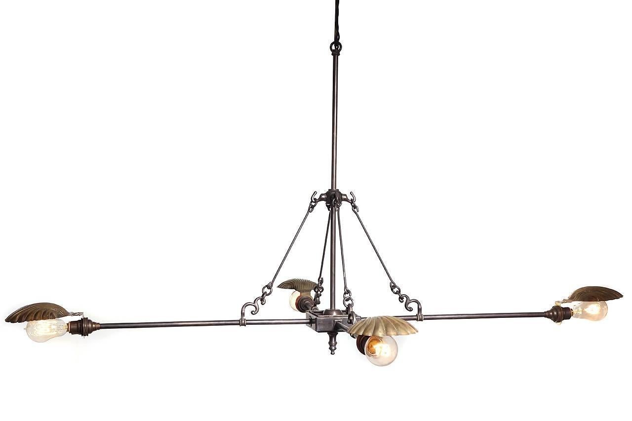 Industrial Frink Four Shell Chandelier