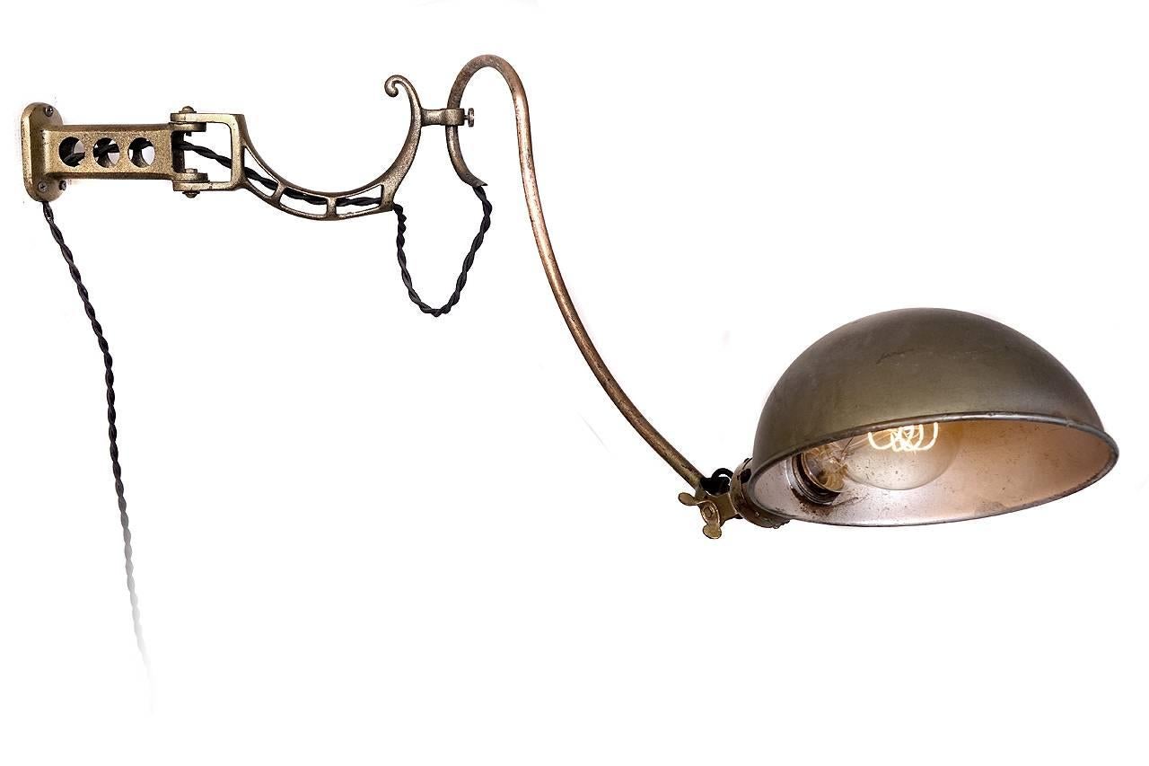 If you’re already a knowledgeable lamp collector then you understand how difficult these are to find. Some consider the Faries Company Dental Lamp the “Holy Grail” of early Industrial lighting. It’s fitted the original shade, rewired and ready to go.
