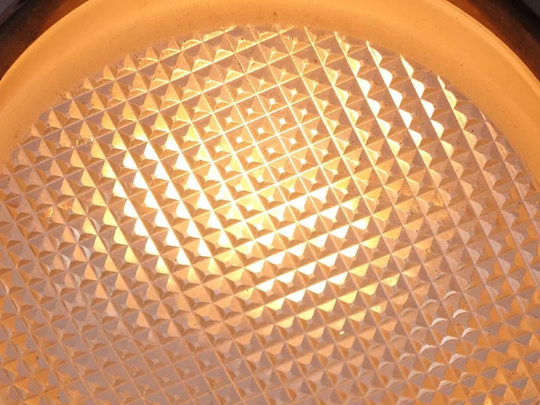 Midcentury Waffle Glass Lamp For Sale at 1stDibs