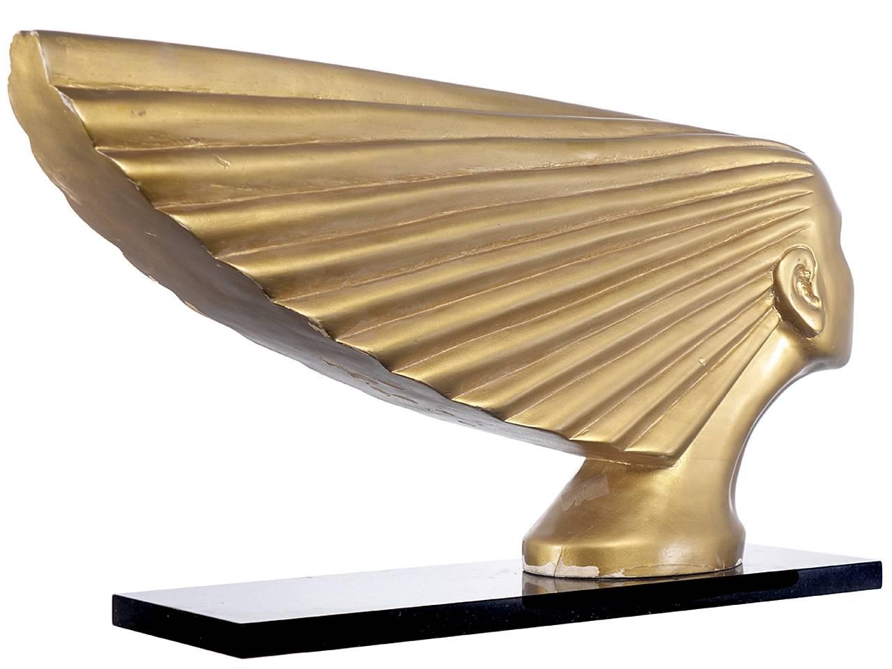 Art Deco Lalique Victoire, Large Original Carved Wood Studio Model