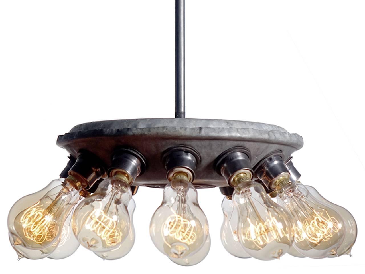 American Simple and Spectacular Industrial 12 Bulb Cluster