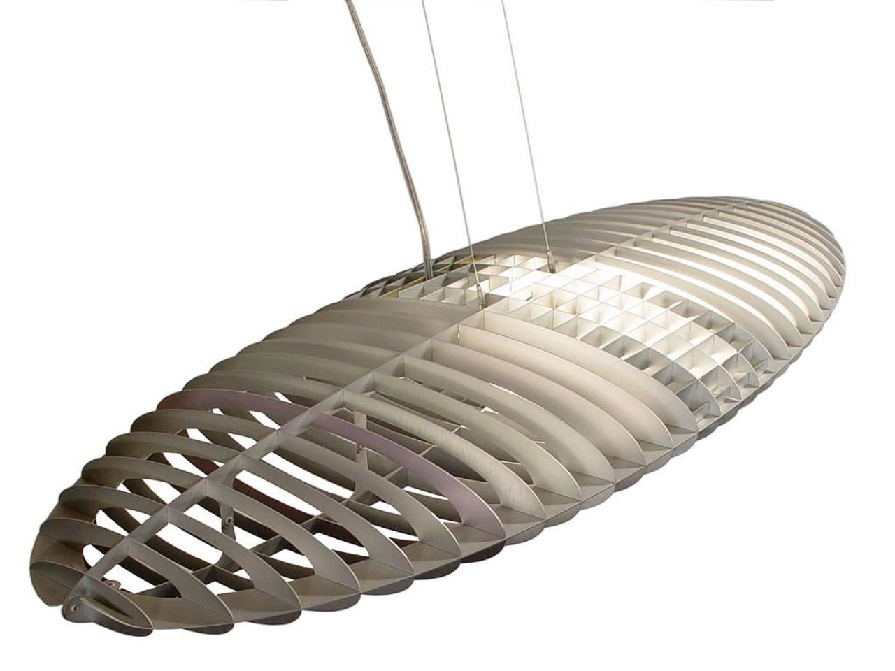 20th Century Designer Titanium Pendant Light, Pair