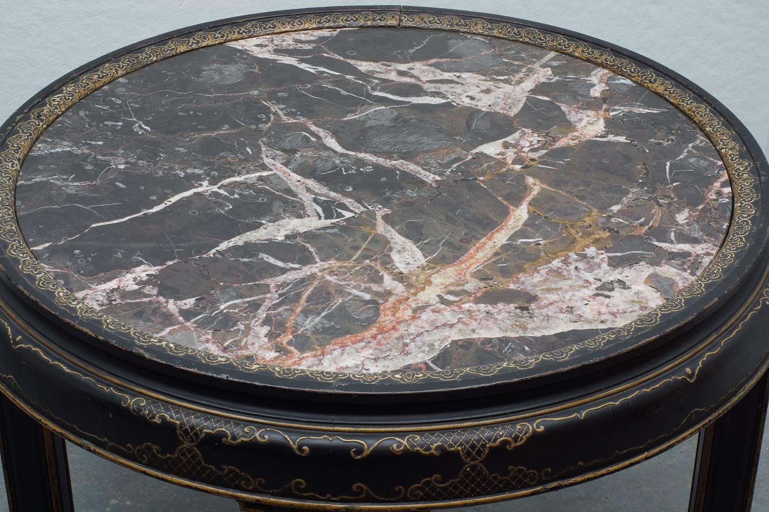 German A Marble Chinoiserie Art Deco Table by Peter Baumann For Sale