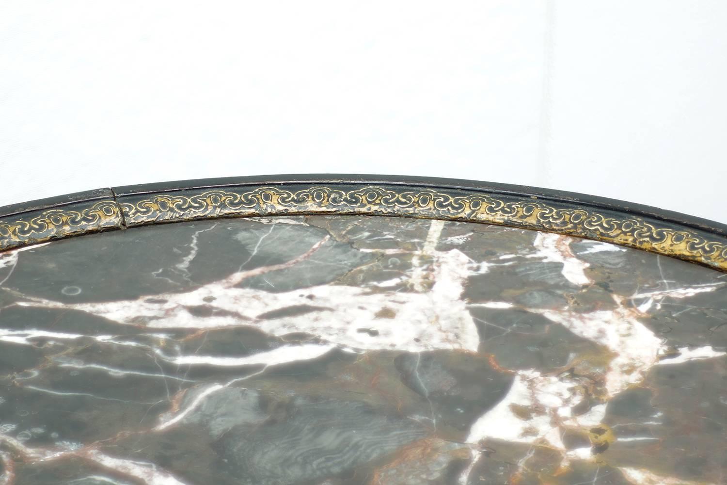 A Marble Chinoiserie Art Deco Table by Peter Baumann For Sale 2
