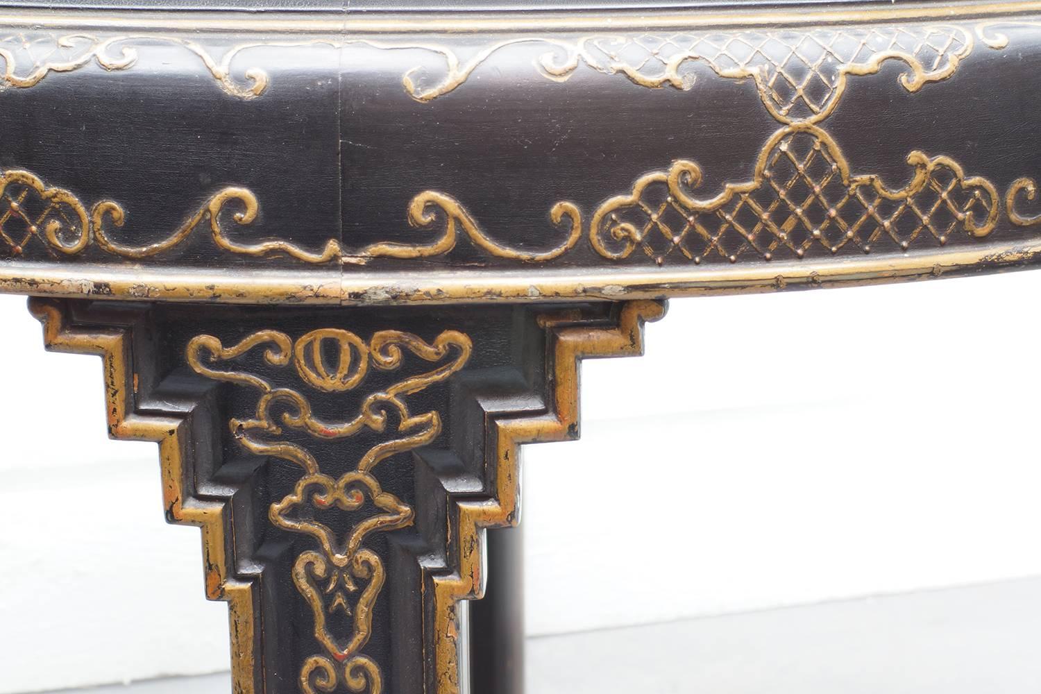 Early 20th Century A Marble Chinoiserie Art Deco Table by Peter Baumann For Sale