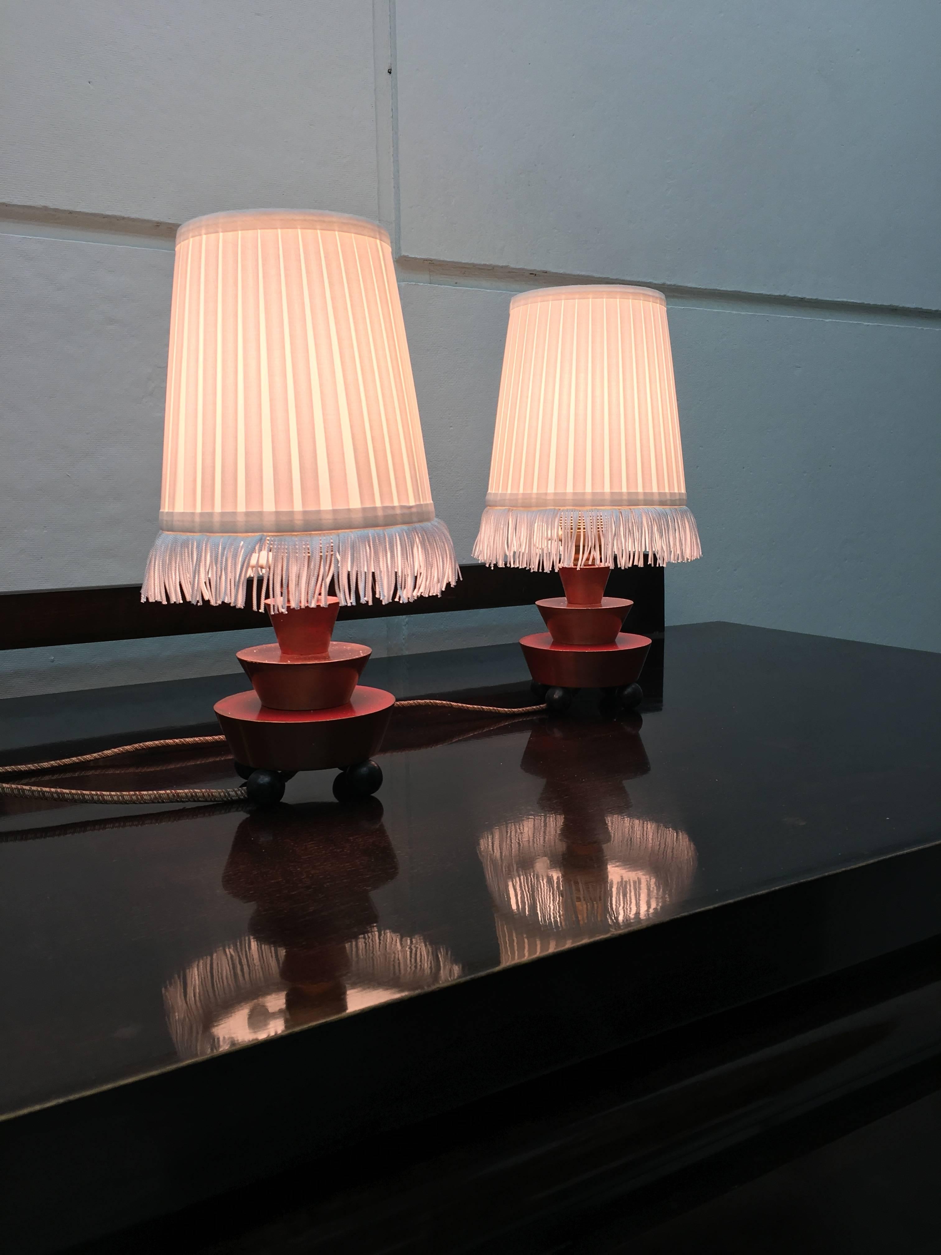 Early 20th Century Pair of German Art Deco Table Lamps